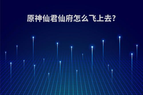 原神仙君仙府怎么飞上去?