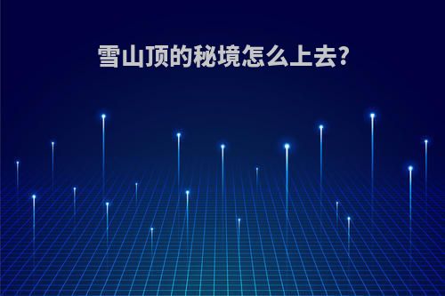 雪山顶的秘境怎么上去?
